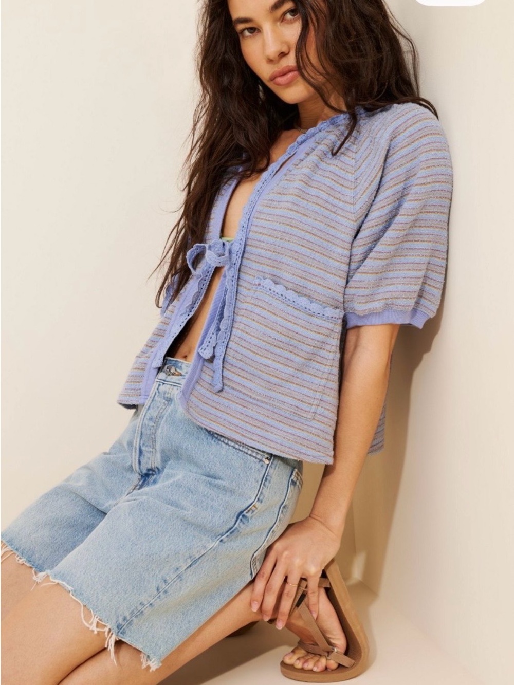 Free People Tropic Short Sleeve Sweatshirt Size Medium - Picture 2 of 5